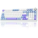 AULA F99 Pro Mechanische Gaming Tastatur,3-Modus Wireless Mechanische Tastatur mit Knopf,Fünfschichtige Polsterung Struktur,RGB-Hintergrundlicht,QWERTY,Hot-swap Custom Keyboard