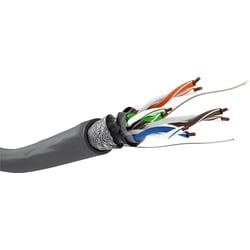 Goobay CAT 5e Netzwerkkabel, SF/UTP, Grau - Kupferleiter (CU), AWG 24/1 (solid), PVC-Kabelmantel