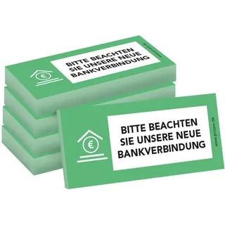 PRICARO Haftnotizen "Neue Bankverbindung", grün, 100 Blatt, 5 Stück