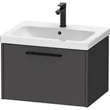 Duravit D-Code Waschtischunterschrank DC46660BD490000 Griff Diamantschwarz, Graphit Matt, Wandhängend, Auszug 1, 634x400x460 mm