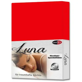 CELINATEX Luna Spannbettlaken 200 x 200 cm rot Polyester Bettlaken Mikrofaser Spannbetttuch