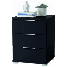 Pol-Power Nachtschrank 3 Schubkästen 46 x 42 x 61 cm Schwarz