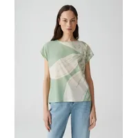 Opus T-Shirt mit geripptem Rundhalsausschnitt Modell SAMELIE Hellgruen Melange,