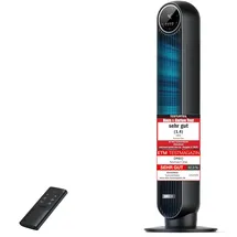 DREO 20dB Leiser Turmventilator, 10 m Wurfweite 4 Geschwindigstufen 4 Modi 8 Std. Timer 90° oszillierende Ventilator mit Kühlung Fernbedienung für Schlafzimmer, Nomad One, Schwarz