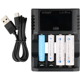 XTAR L4 Pro Akku Ladegerät – für Li-Ion 1,5V & NiMH/NiCd 1,2V AA/AAA Akkus, lädt Ihre Akkus präzise & sicher!