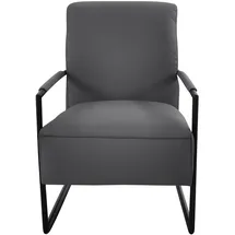 K+W Komfort & Wohnen Cocktailsessel K+W KOMFORT & WOHNEN, grau (asphalt), B:62cm H:77cm T:83cm, Sessel, Cocktailsessel, mit bezogenen Armlehnen, Gestell in Metall schwarz Struktur