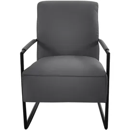 K+W Komfort & Wohnen Cocktailsessel K+W KOMFORT & WOHNEN, grau (asphalt), B:62cm H:77cm T:83cm, Sessel, Cocktailsessel, mit bezogenen Armlehnen, Gestell in Metall schwarz Struktur