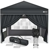 tillvex Pavillon Gartenpavillon 3x3m Wasserdicht Gartenzelt Pop Up, Wasserdicht, höhenverstellbar, UV Schutz 50+, inkl. Tasche