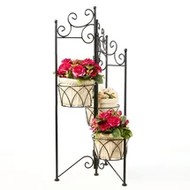 Spetebo Metall Blumenregal 75 x 35 cm Schwarz