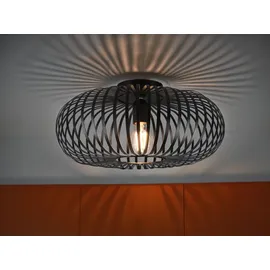 Trio led Deckenleuchte Gitter Lampenschirm Metall Schwarz Ø 40cm