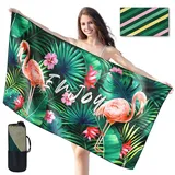 joyoldelf Strandtuch Mikrofaser Handtuch Badetuch - 180x90 cm Strandtücher Schnelltrocknend Strandhandtuch Groß, Leichtes und Dünnes Tragbares Microfaser Handtücher Sandfrei