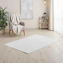 Homestyle4u Teppich Kurzflor 120x180 cm Grau Schlafzimmer Wohnzimmer 3019