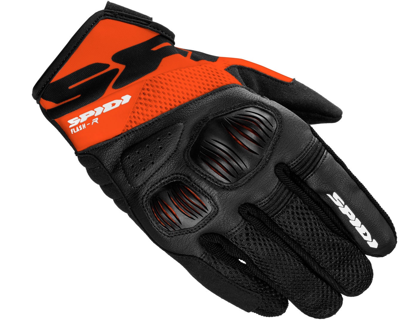 Spidi Flash-R Evo De Handschoenen van de motorfiets, zwart-oranje, S Voorman