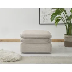 Hocker PLACES OF STYLE "PIAGGE", beige (hellbeige), Webvelours, Hocker, Hochwertiger Cord, passend zum Sessel