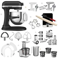 KitchenAid Artisan 6,6L 5KSM70SHX Mega-Winter-Set Gusseisen Schwarz