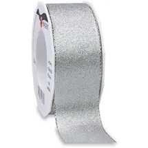 Präsent Geschenkband Wien, silber, Stoffband, 40mm x 20m, glitzernd