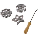 IBILI Set MOLDES ROSETON, Stainless Steel, Silber/braun, 27 x 7 x 7 cm, 4-Einheiten