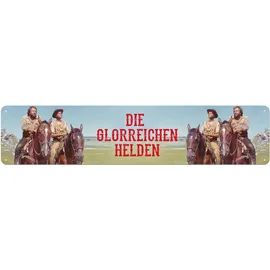 Blechwaren Fabrik Braunschweig GmbH Bud Spencer - Terence Hill Blechschild Die glorreichen Helden 46 x 10 cm - Braun
