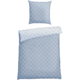 SCHIESSER Mabel Abstraktes Muster Hellblau 135 x 200 cm + 80 x 80 cm