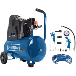 Scheppach HC30o Kompressor 24 Liter ölfrei mit Zubehör