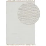 benuta basic Baumwollteppich Tom Creme 70x120 cm - Moderner Kurzflor-Teppich für Fußbodenheizung geeignet,