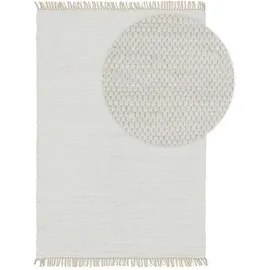 benuta basic Baumwollteppich Tom Creme 70x120 cm - Moderner Kurzflor-Teppich für Fußbodenheizung geeignet