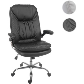 Mendler Bürostuhl HWC-F81, Schreibtischstuhl Chefsessel Drehstuhl, Federkern Kunstleder schwarz