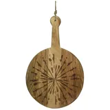 GAUMENKICK Schneidebrett Servierbrett rund Mangoholz mit Griff Serviertablett 46cm...