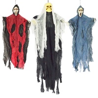JOYIN 3 Stück hängenden Skelett Gespenst Halloween Dekorationen (EIN 89cm Skelett Geister und Zwei 63cm Grim Reaper)