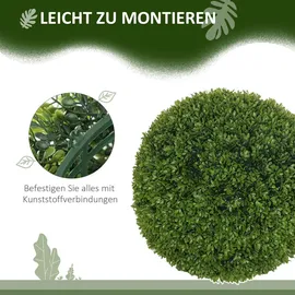 pzcc Set mit 2 Künstlichen Buchsbaumkugeln Ø40 cm, Lila
