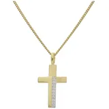 JuwelmaLux Kreuzanhänger Kreuz Anhänger Silber 925 Gold plattiert Zirkonia JL20-02-1380 (1-tlg)