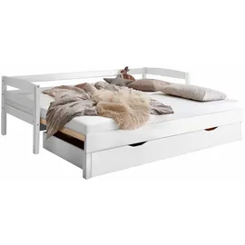 RELITA Funktionsbett mit Lattenrost, Bettschublade und Auszug auf 180x200 cm, weiß lackiert, - 61866451-0