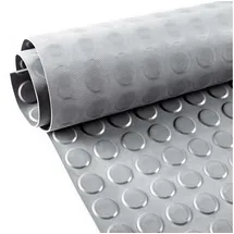 ANRO Gummi Antirutsch Premium TPE Geruchsarm Bodenbelag Noppen Muster Grau 3mm Stark 100 cm Breite 190 cm Länge