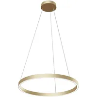 MAYTONI DECORATIVE LIGHTING Stilvolle LED Hängeleuchte, Rund, Ring, Matt Gold, Höhenverstellbar, 1-flammig, hell, Modernes Design, LED inklusiv, 4000K, 2166LM, 32W