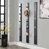 [en.casa] - Wandgarderobe Hansnes Mit 3 Klapphaken 165 Cm Grau