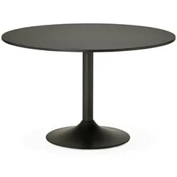Kadima Design Konferenztisch Melaminholz  Ø 120 cm  rund platzsparend multifunktional  schwarz  Bürotisch