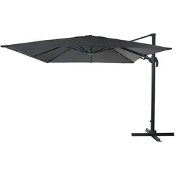 Mendler Gastronomie-Ampelschirm HWC-A96, 3x4m (Ø5m) schwenkbar, Polyester/Alu 26kg ~ anthrazit ohne Ständer