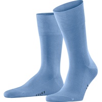 Falke Herren Socken Tiago, Strümpfe, Baumwolle, Logo, lang, einfarbig Hellblau 47-48