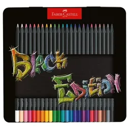 Faber-Castell 24er-Pack Buntstifte »Black Edition« Metalletui schwarz