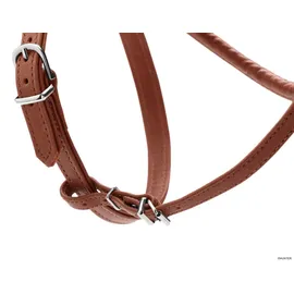 Hunter Hundegeschirr Round & Soft Canadian UP, Cognac, weiches, geschmeidiges Leder, rundgenäht, fellschonend, nachhaltig, Made in Germany, Größe: S/1