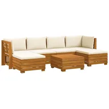 vidaXL Outdoor-Sofagarnitur 7-tlg. Braun Akazie