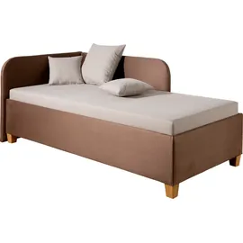 MAINTAL Polsterliege MAINTAL "Aolana", beige (beige, braun), B:102cm L:205cm, Komplettbetten, mit Bettkasten, in 2 Breiten, Federkern- oder Bonellmatratze wählbar