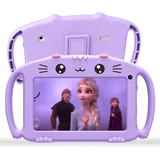 Ascrecem Tablet für Kinder 7 Zoll Kinder Tablet Android mit WiFi Bluetooth Quad Core 2GB 32 GB ROM Kindgerechte Hülle Kindertablet Vorinstallierte Bildungs-APP von 3 bis 14 Jahren Mädchen Junge (Lila)