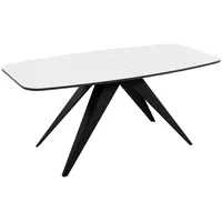 Mirjan24 Tisch, Weiß, Schwarz, Rechteckig,Rechteckig, 160x76x80 cm, Esszimmer, Tische,