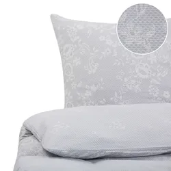 Bettwäsche-Set MORNINGSIDE 200x220 cm Baumwollsatin Grau