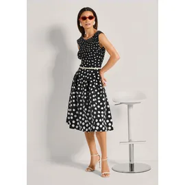 Madeleine Tupfenkleid Midikleid Schwarz 36