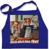Kinderschürze Schürze Kinder Jungen Mädchen - Dein Bild oder Foto und Text Kochen Geschenk - 7-14 Jahre - Royalblau - kinderbackschürzen selbst drucken kochschürze kinderkochschürzen - 7-13 Jahre