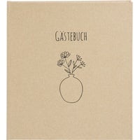 Goldbuch Gästebuch Blumen für Dich, BEIGE