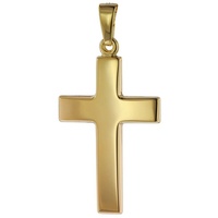 trendor Kreuzanhänger Kreuz Gold 585 (14 Karat) 24 mm goldfarben