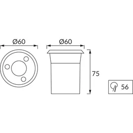Ideus Bodenstrahler Kunststoff 7,5 cm IP67 200 lm neutralweiß